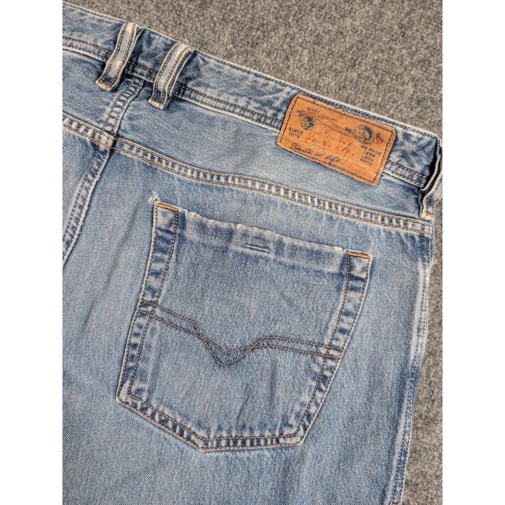 Diesel Zatiny Bootcut Jeans Mens‎ 36/31 Med Wash Distressed Button Fly Denim